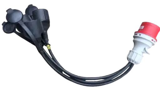 Adaptateur triphasé 16A ⇒ 3 prises mono 16A